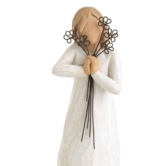 WILLOW TREE Girl Friendship Resin Figurine Bouquet of Flowers Hand Painted - Picture 1 of 7